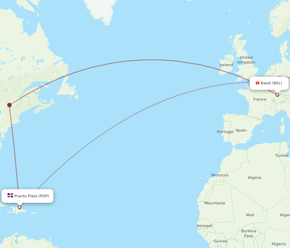 POP-BSL flight routes