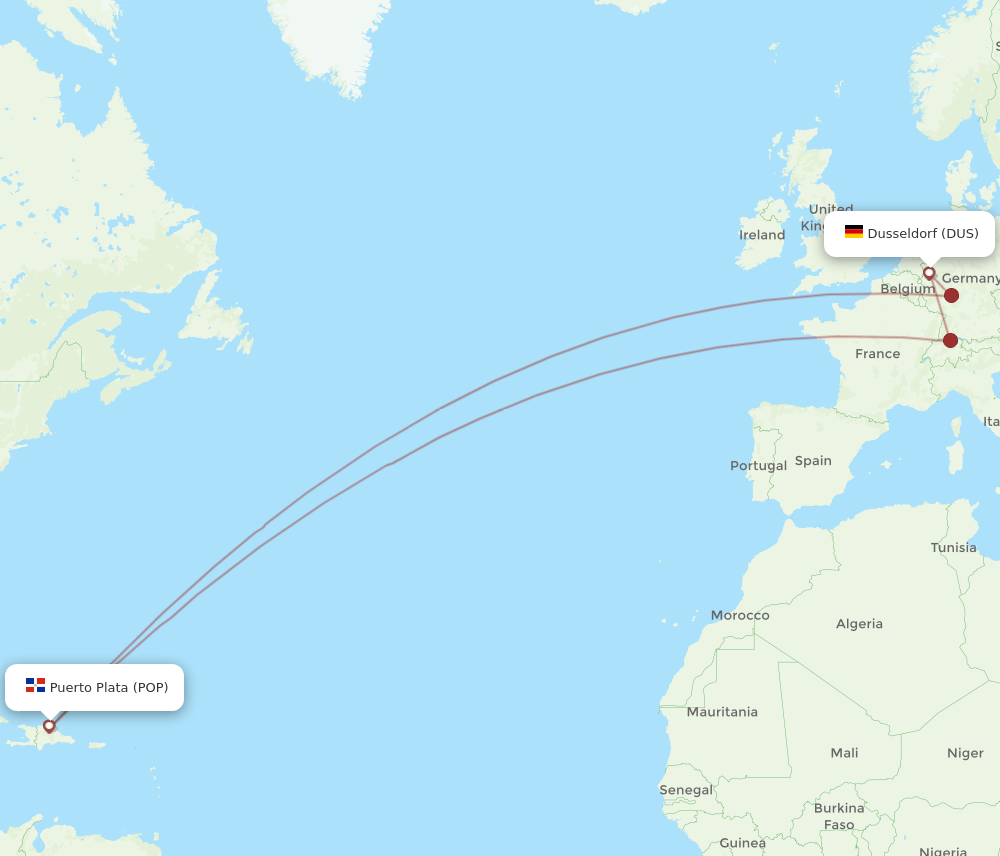 POP-DUS flight routes