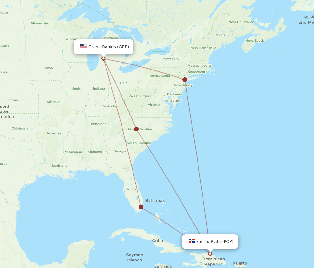 POP-GRR flight routes