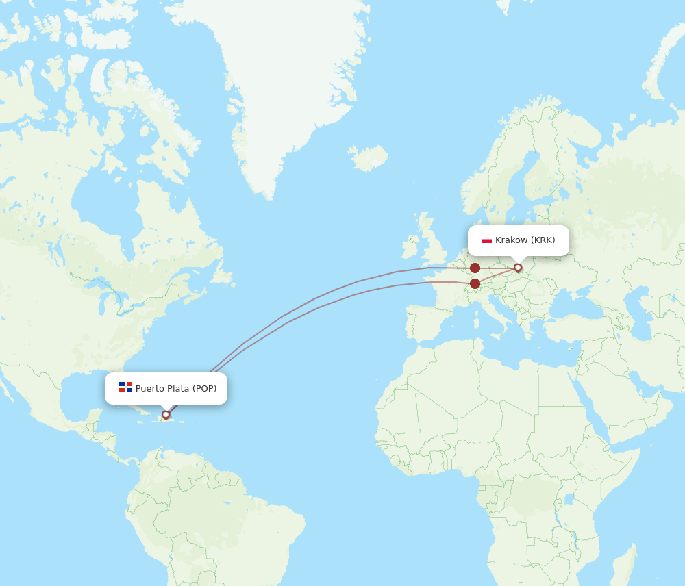 POP-KRK flight routes