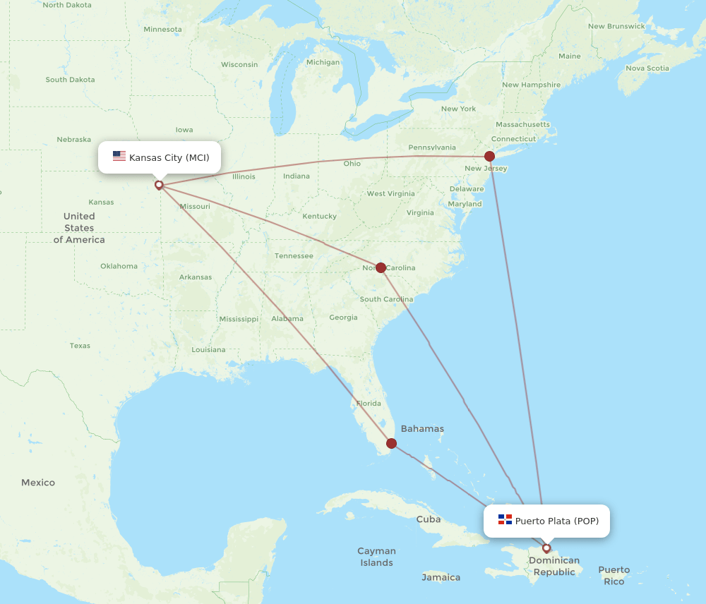 POP-MCI flight routes