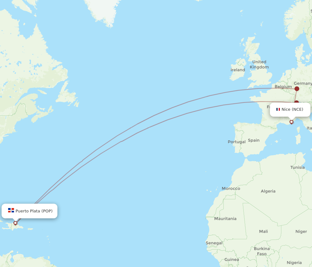 POP-NCE flight routes
