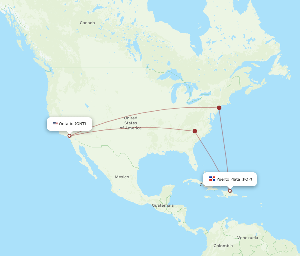 POP-ONT flight routes