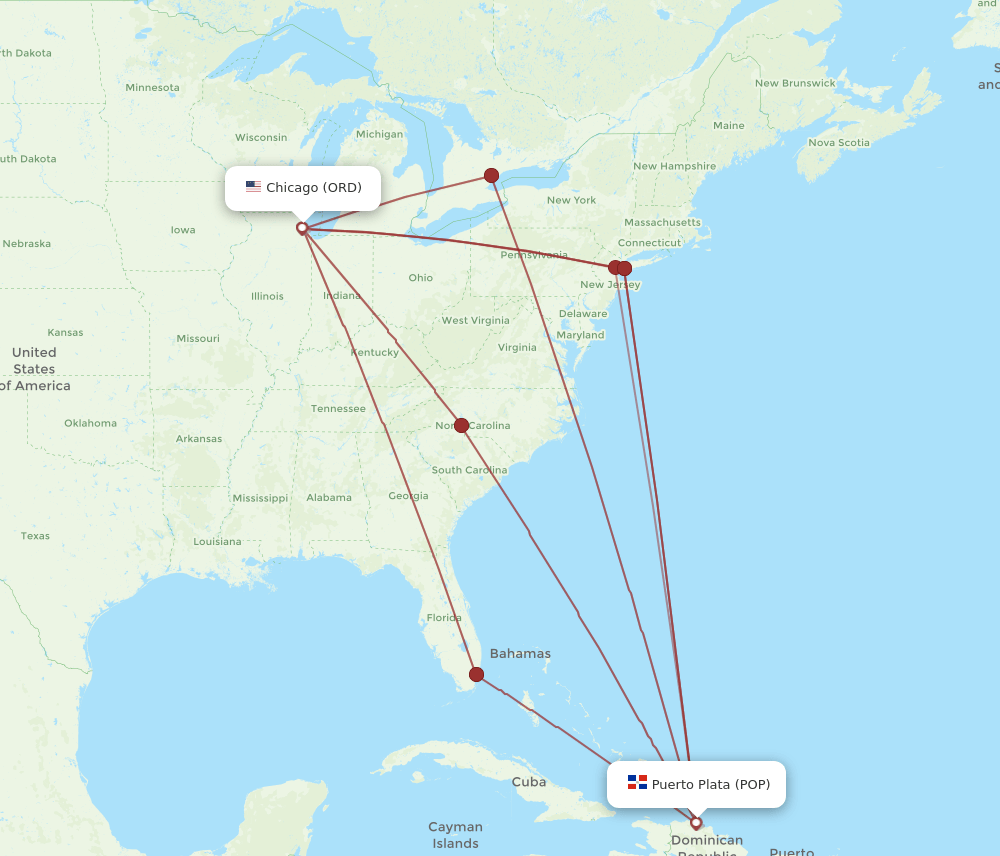 POP-ORD flight routes