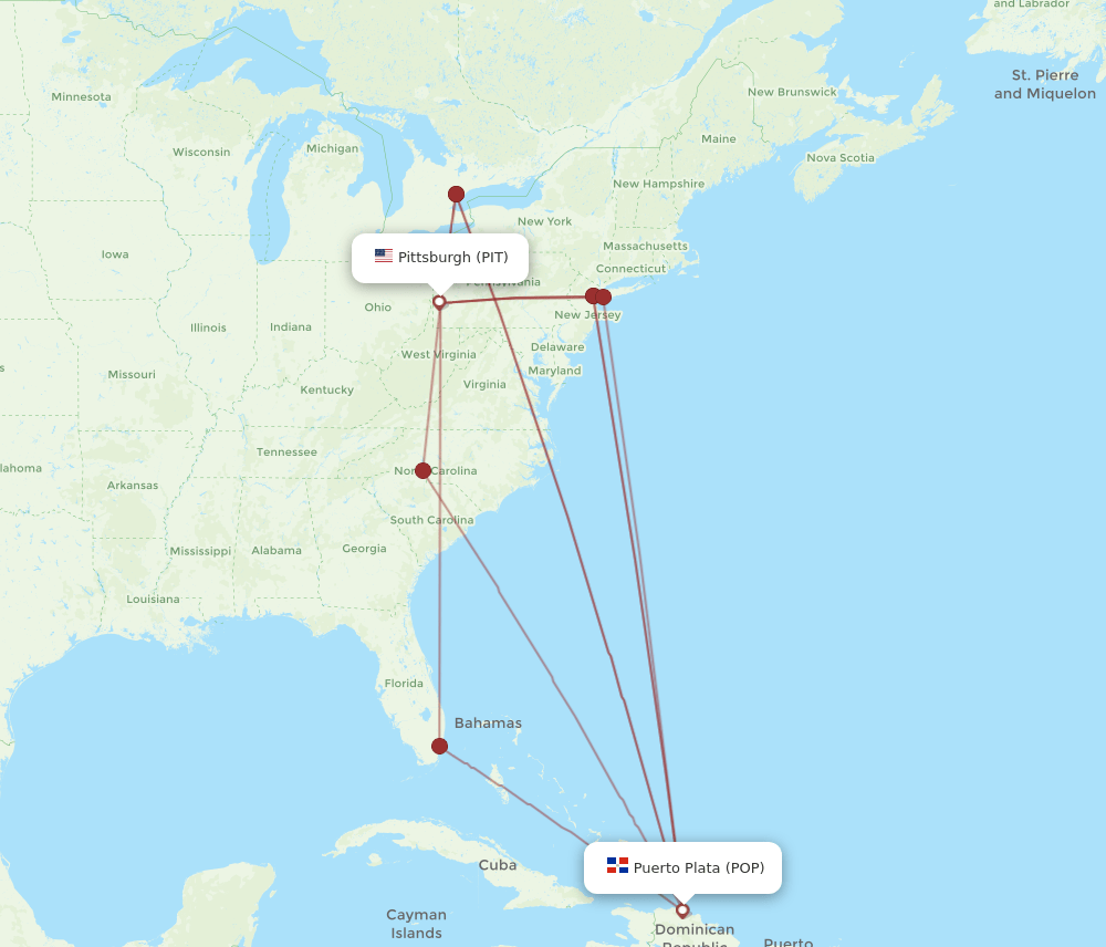 POP-PIT flight routes