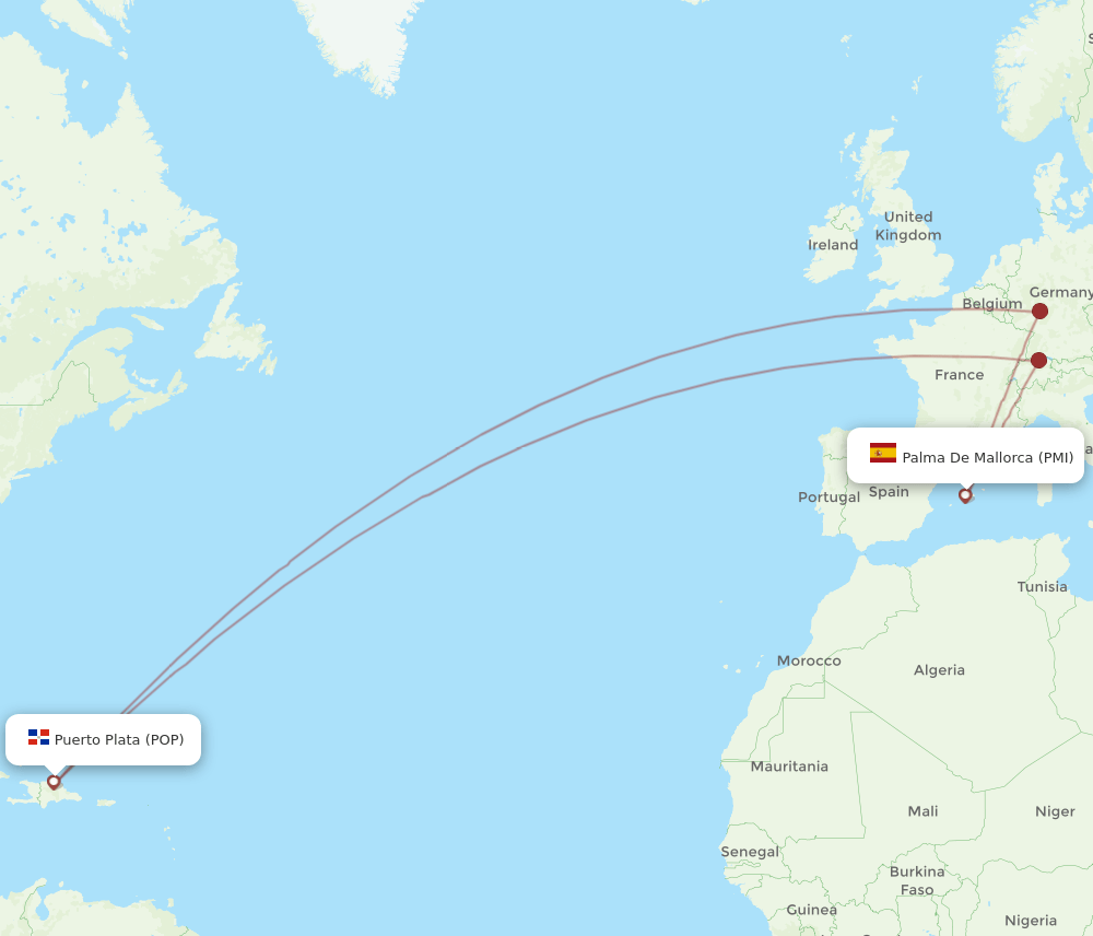 POP-PMI flight routes