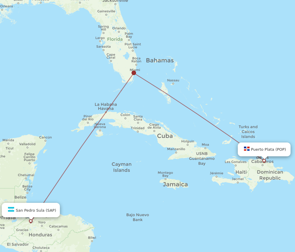 POP-SAP flight routes