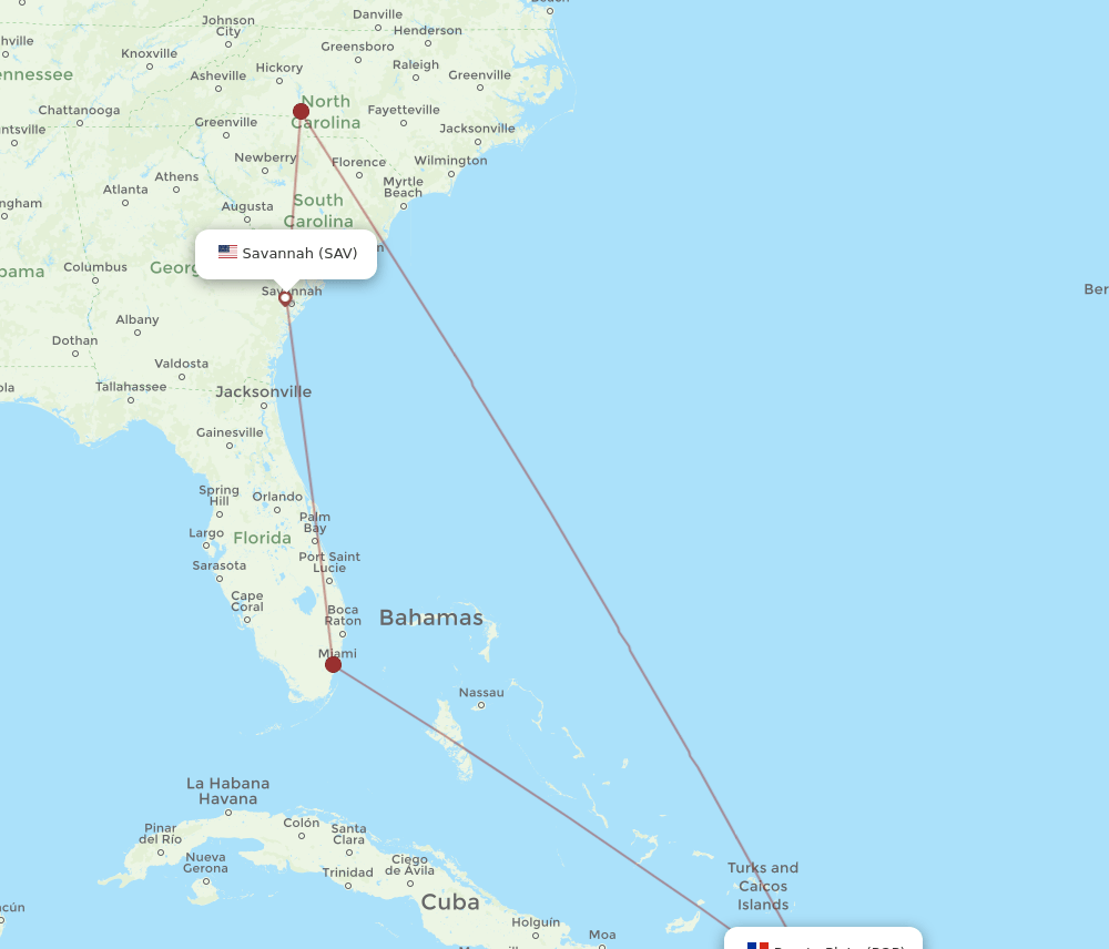 POP-SAV flight routes