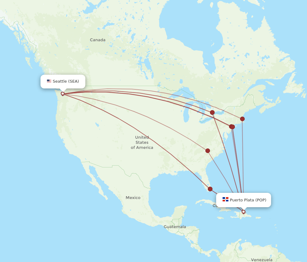 POP-SEA flight routes