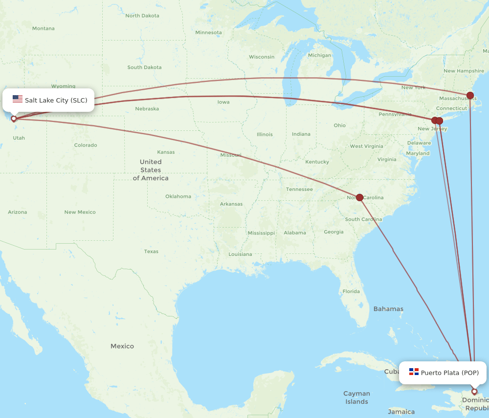 POP-SLC flight routes