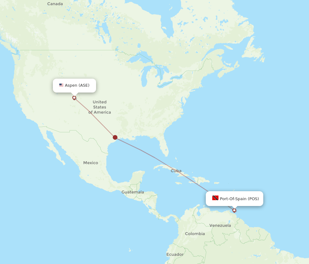 POS to ASE flights and routes map