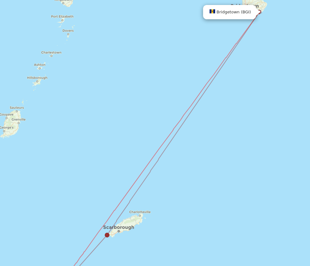 POS to BGI flights and routes map