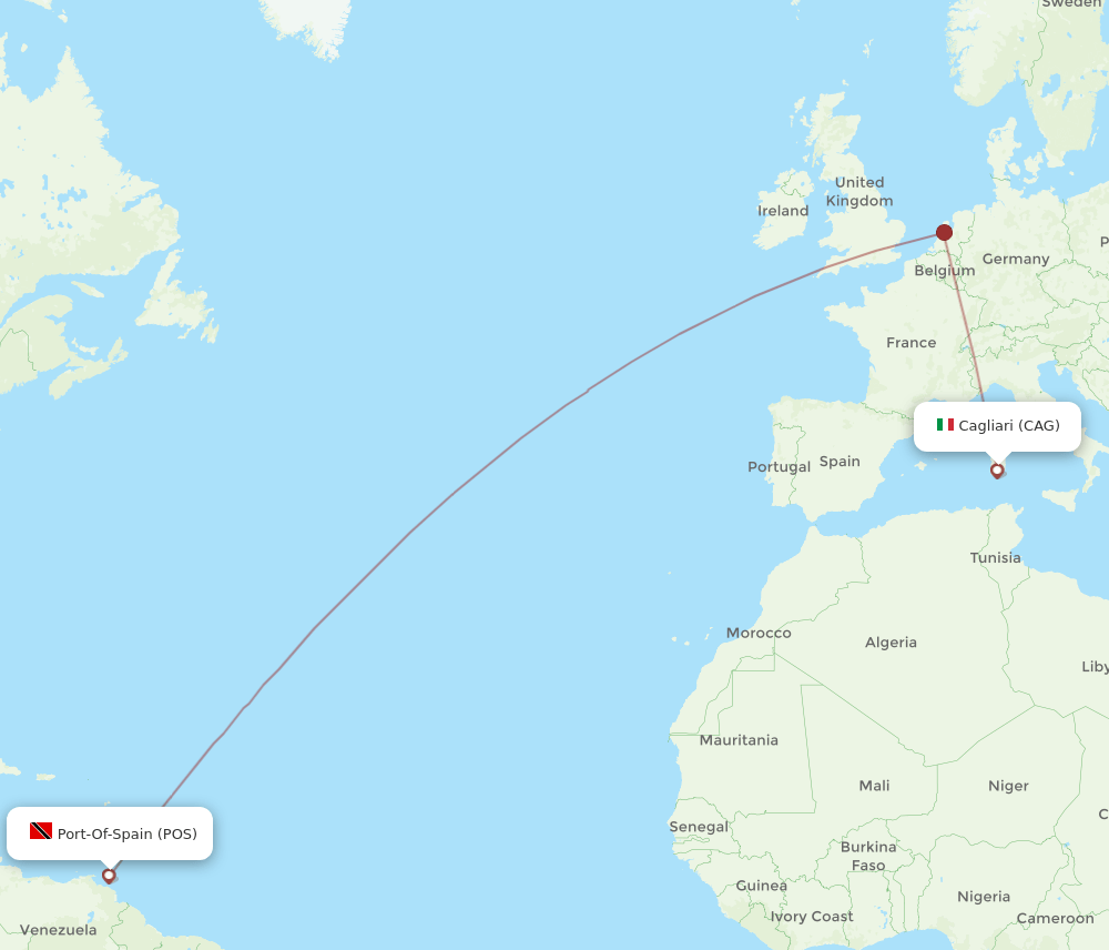 POS-CAG flight routes