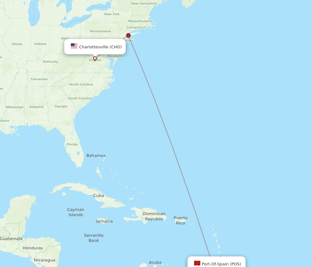 POS-CHO flight routes