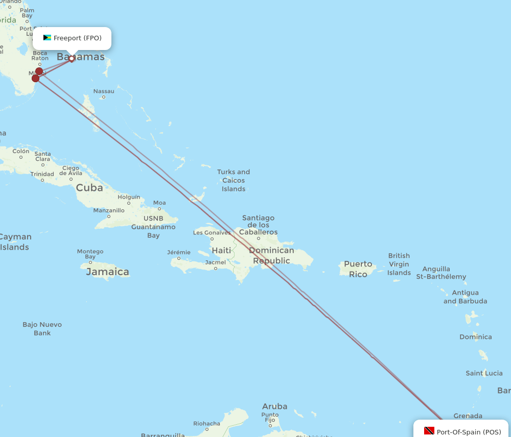 POS-FPO flight routes