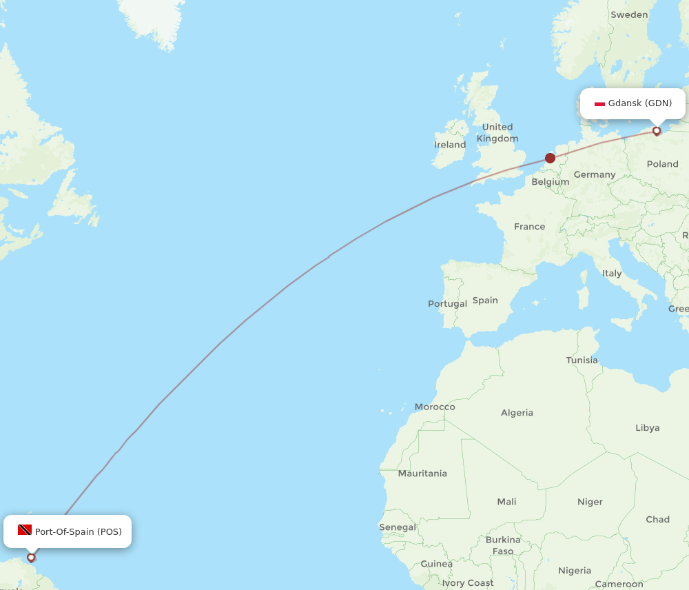 POS-GDN flight routes