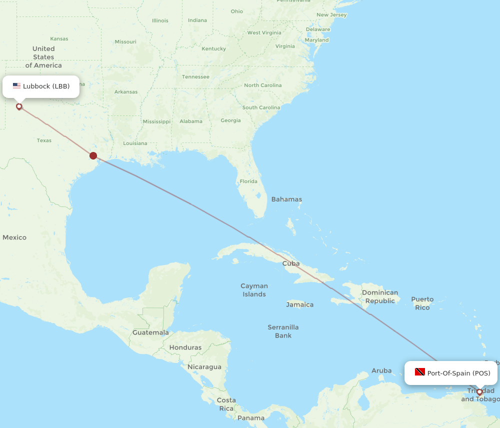 POS-LBB flight routes