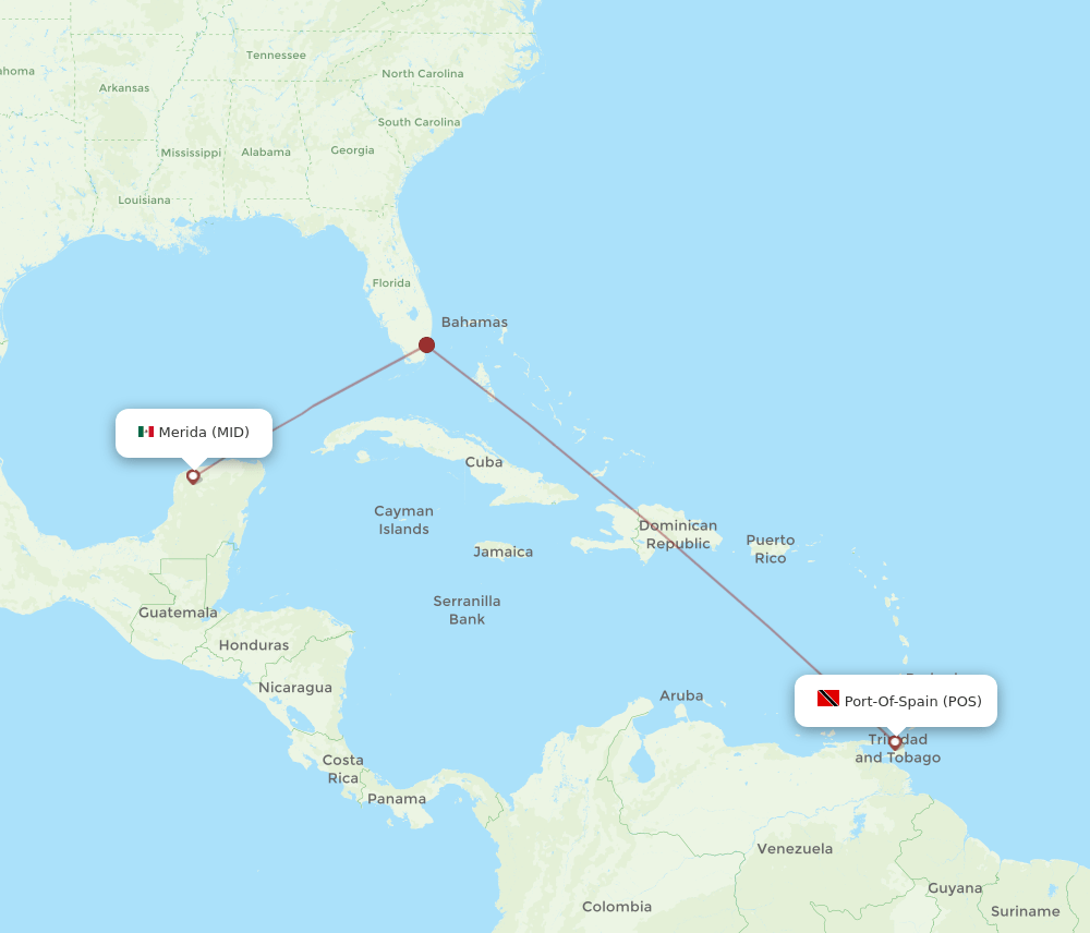 POS-MID flight routes