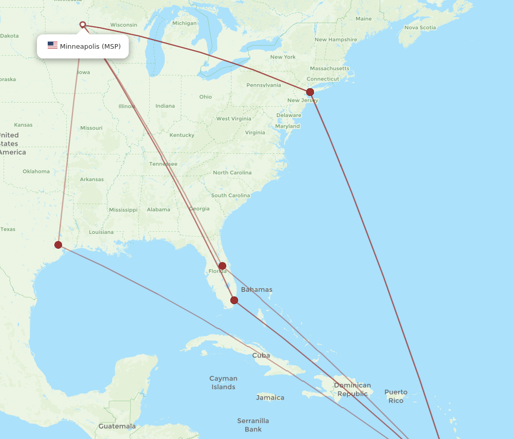 POS-MSP flight routes