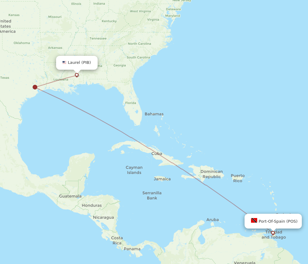 POS-PIB flight routes