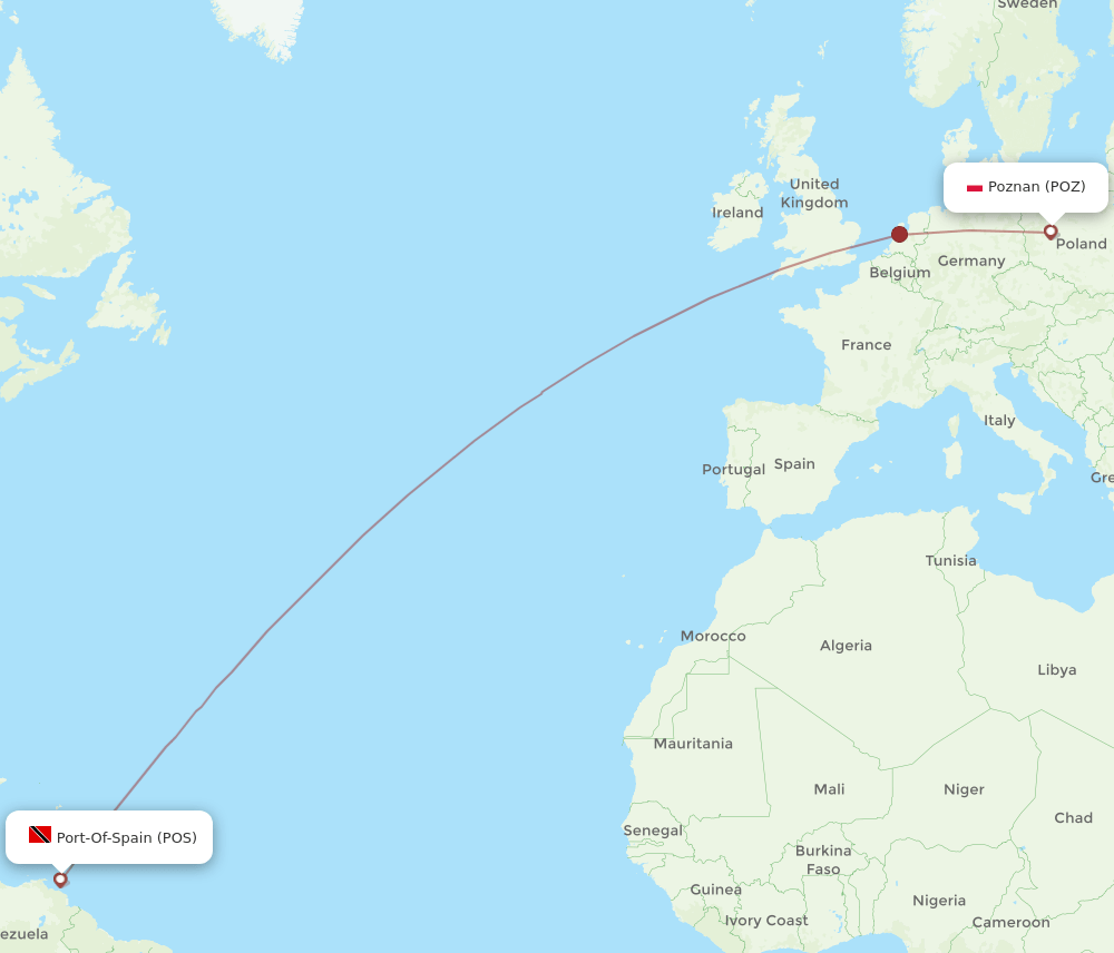 POS-POZ flight routes