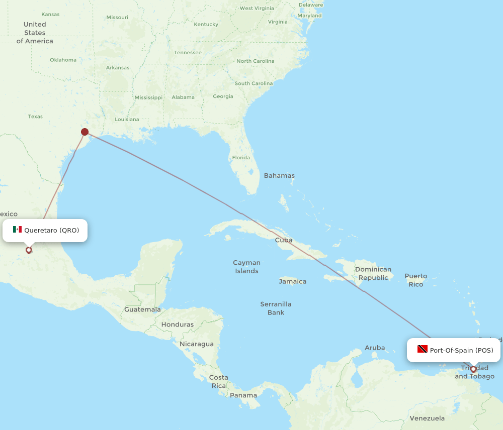 POS-QRO flight routes