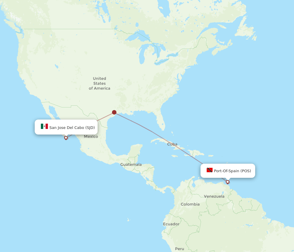 POS-SJD flight routes