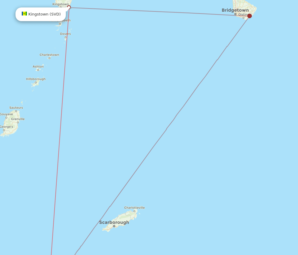 POS to SVD flights and routes map