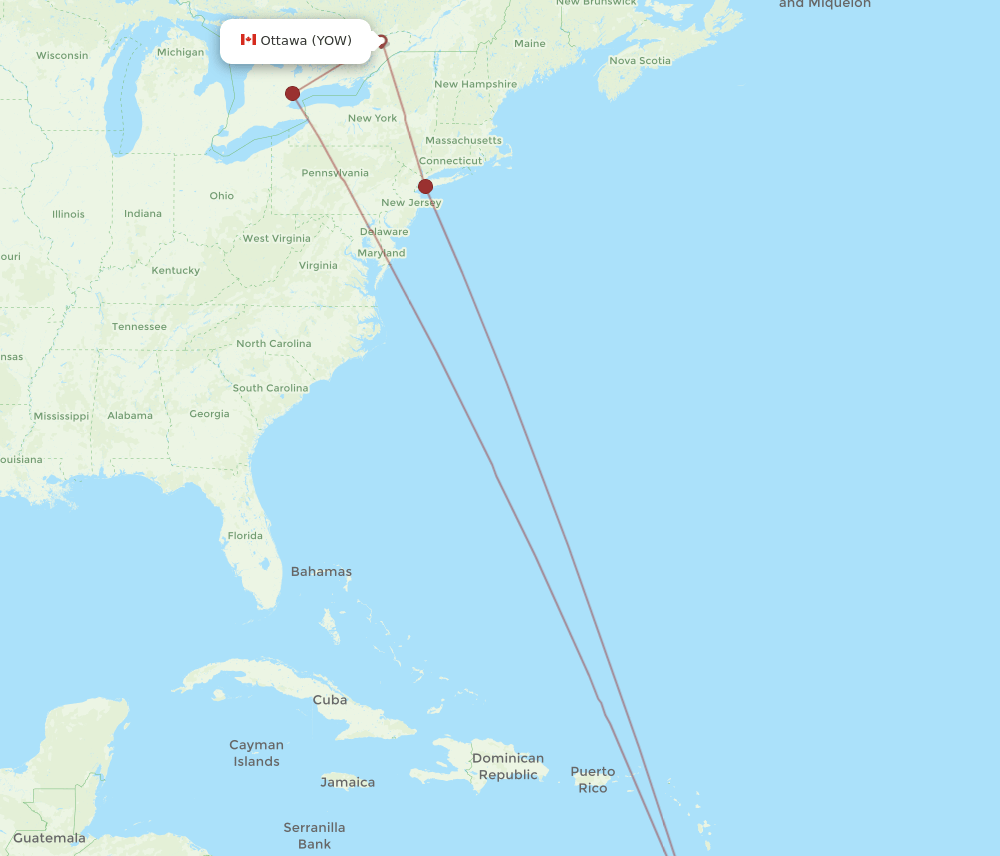 POS-YOW flight routes