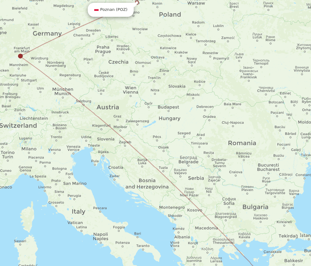 POZ-BJV flight routes