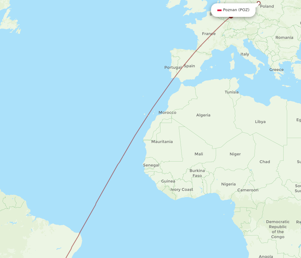 POZ-GRU flight routes