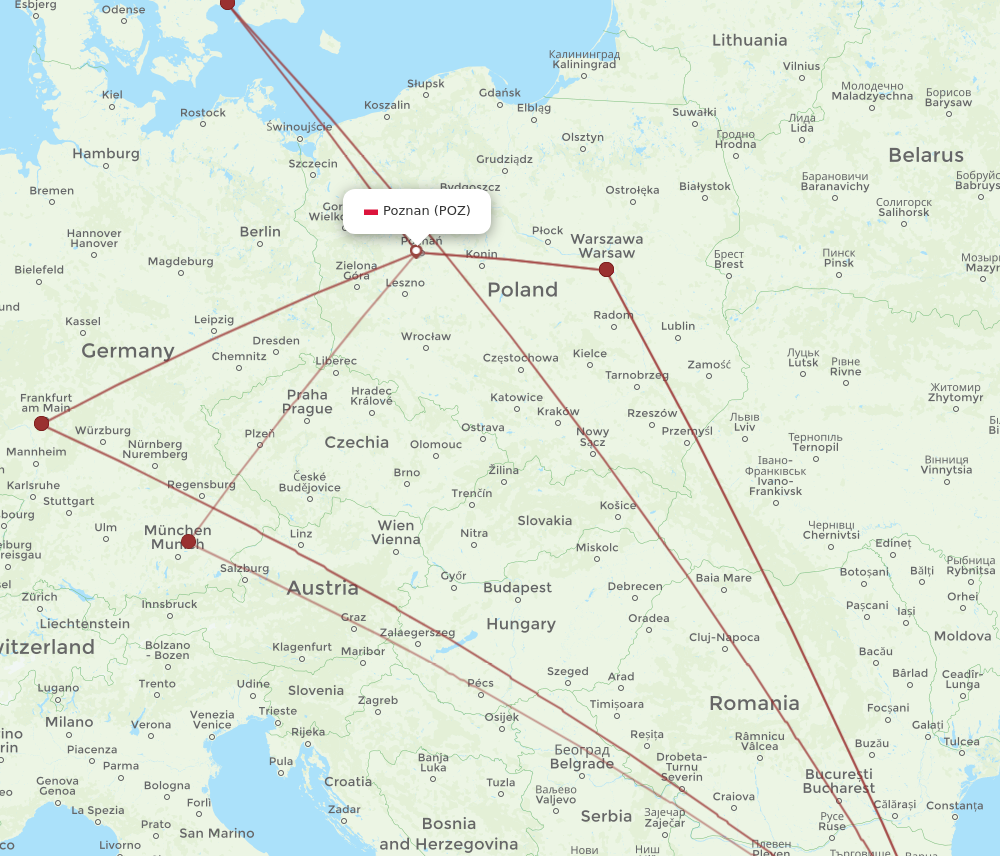 POZ to IST flights and routes map