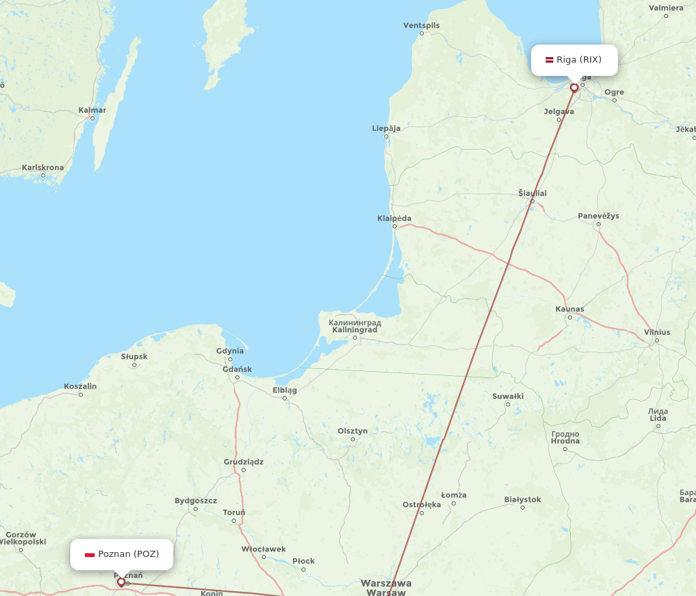 POZ-RIX flight routes