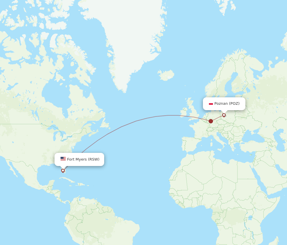 POZ-RSW flight routes