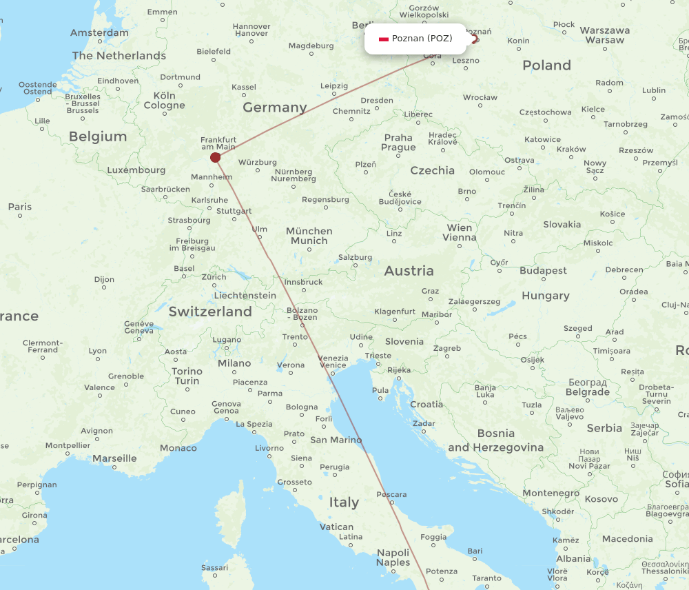 POZ-SUF flight routes