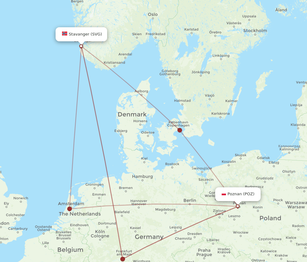 POZ-SVG flight routes