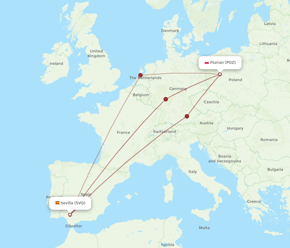 POZ-SVQ flight routes