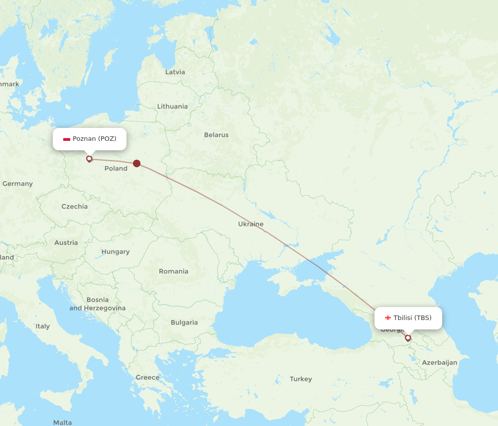 POZ-TBS flight routes