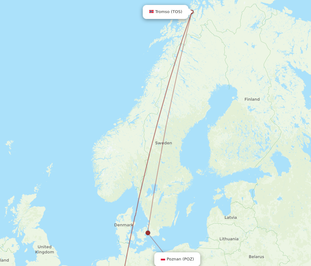 POZ-TOS flight routes