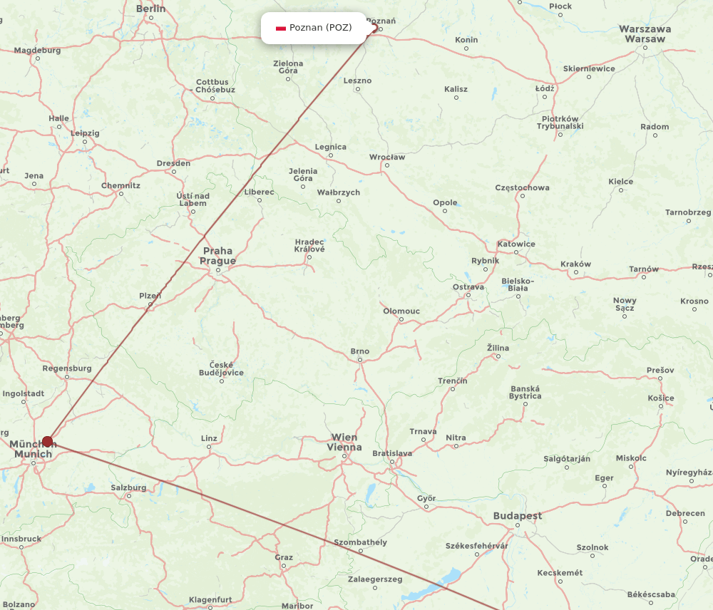 POZ-TSR flight routes