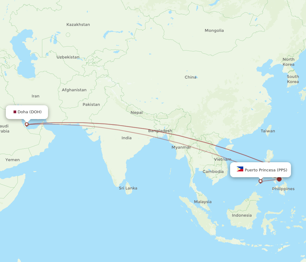 PPS-DOH flight routes