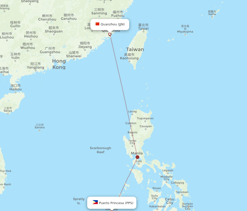 PPS-JJN flight routes