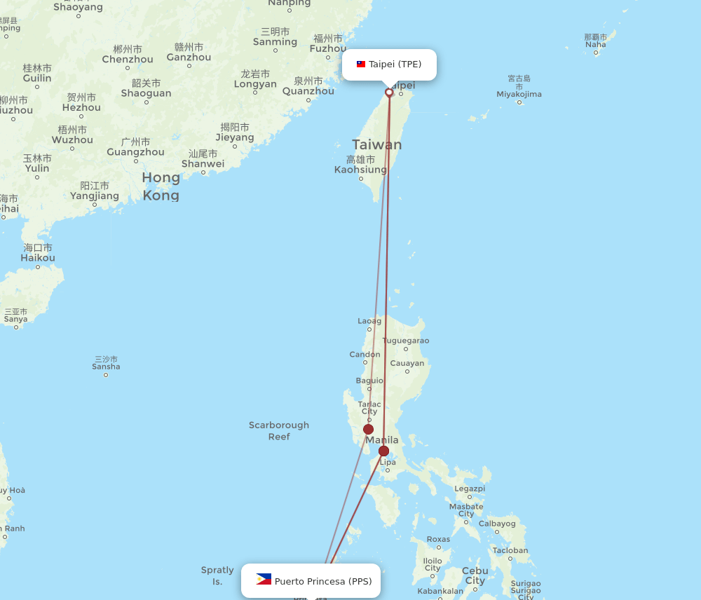PPS-TPE flight routes