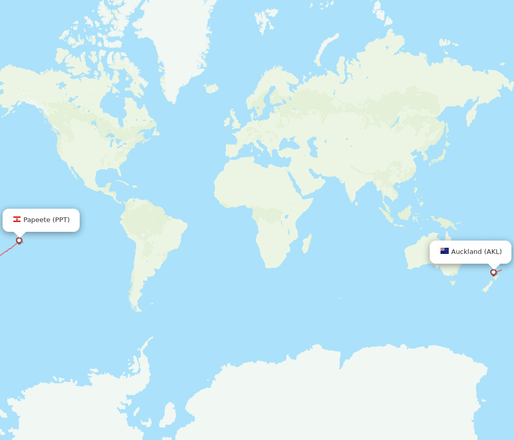 PPT to AKL flights and routes map