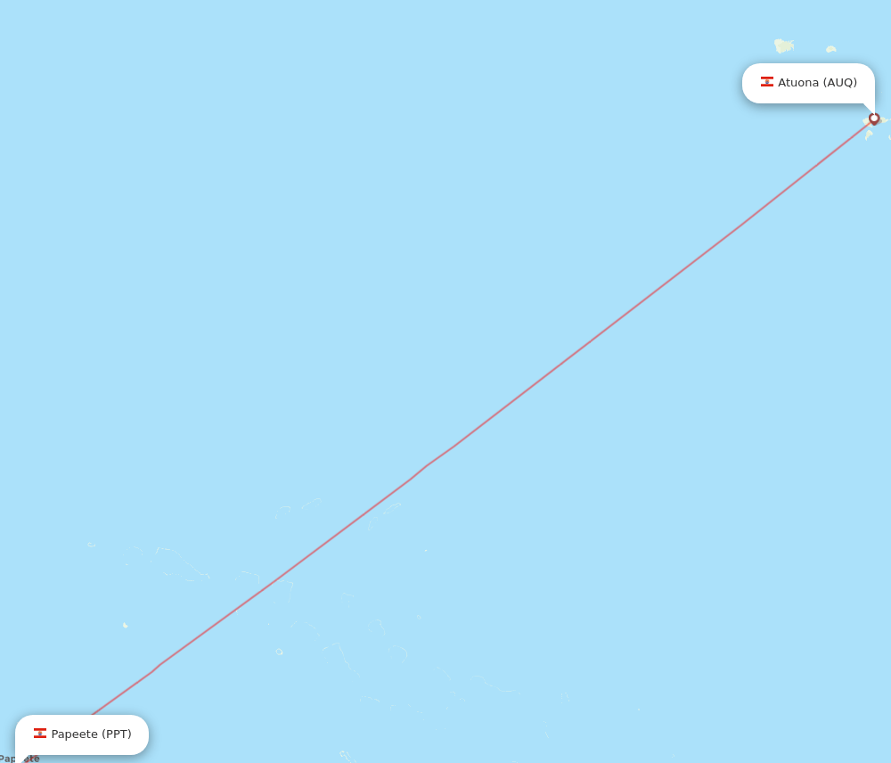 PPT to AUQ flights and routes map