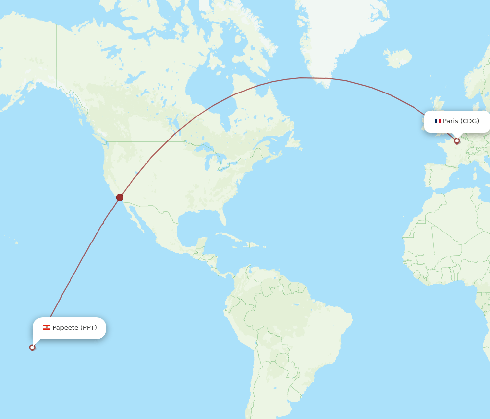 PPT-CDG flight routes