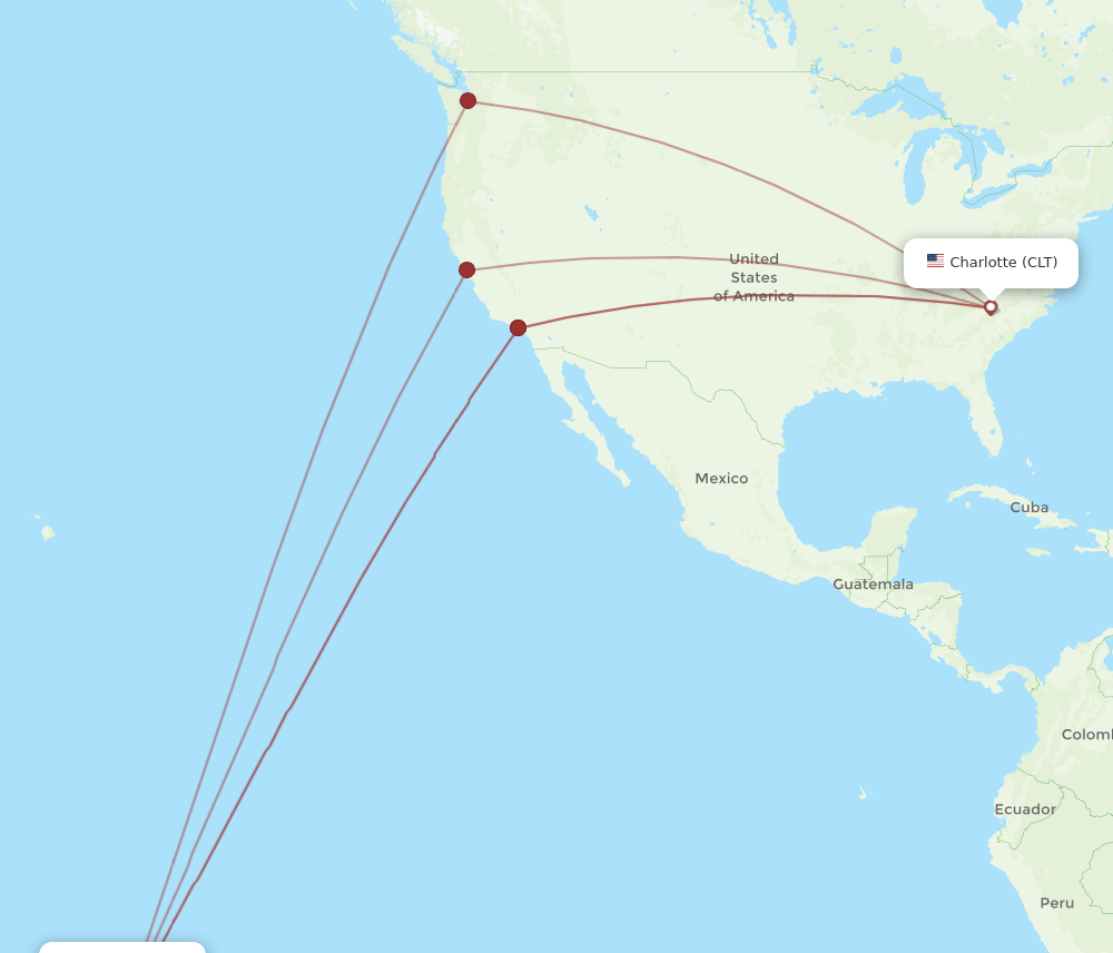 PPT-CLT flight routes