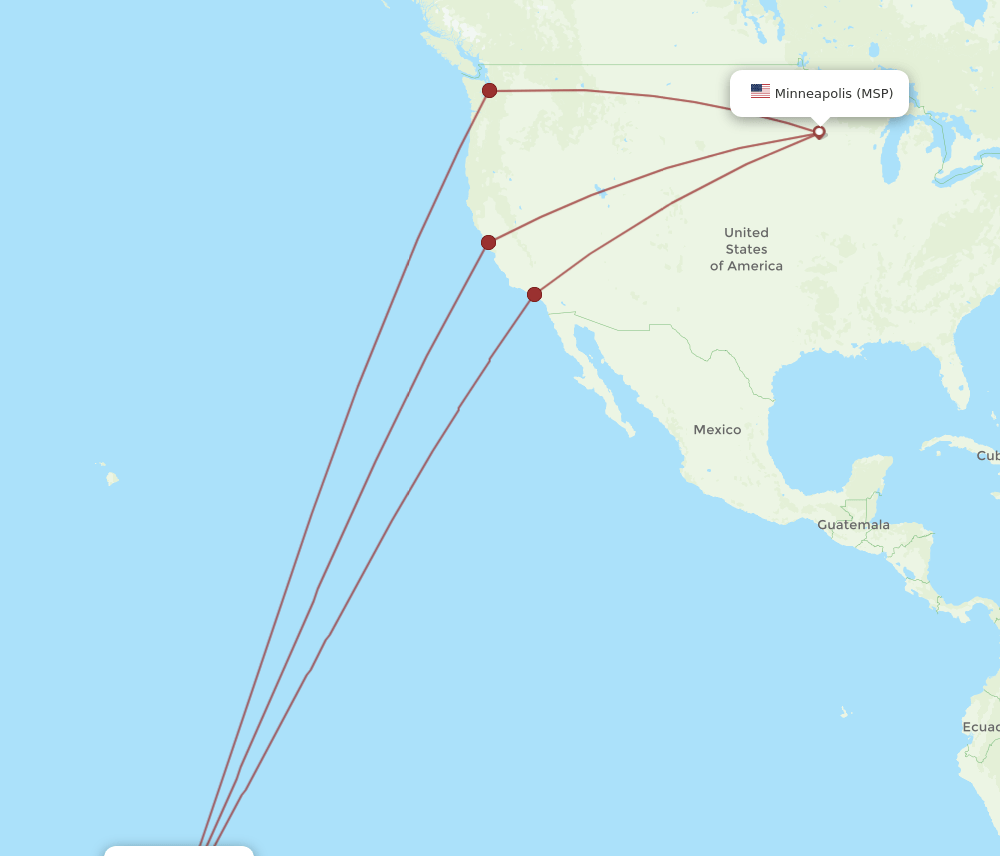 PPT-MSP flight routes