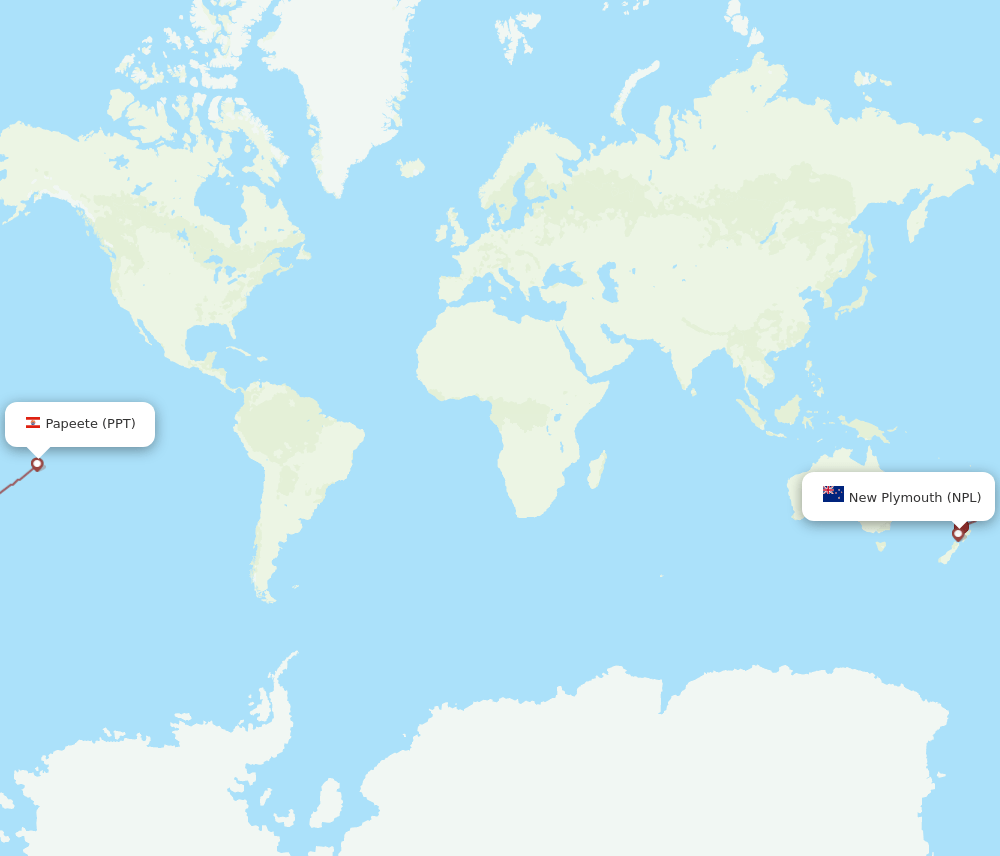 PPT to NPL flights and routes map
