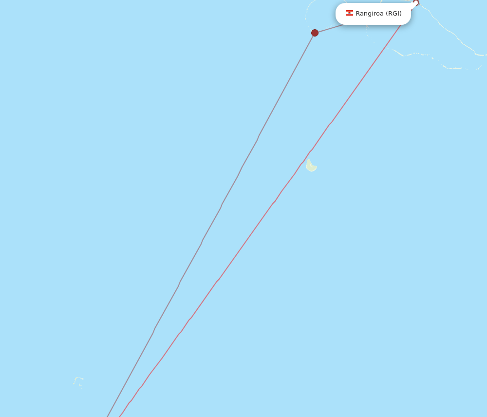 Papeete - Rangiroa route map and flight paths